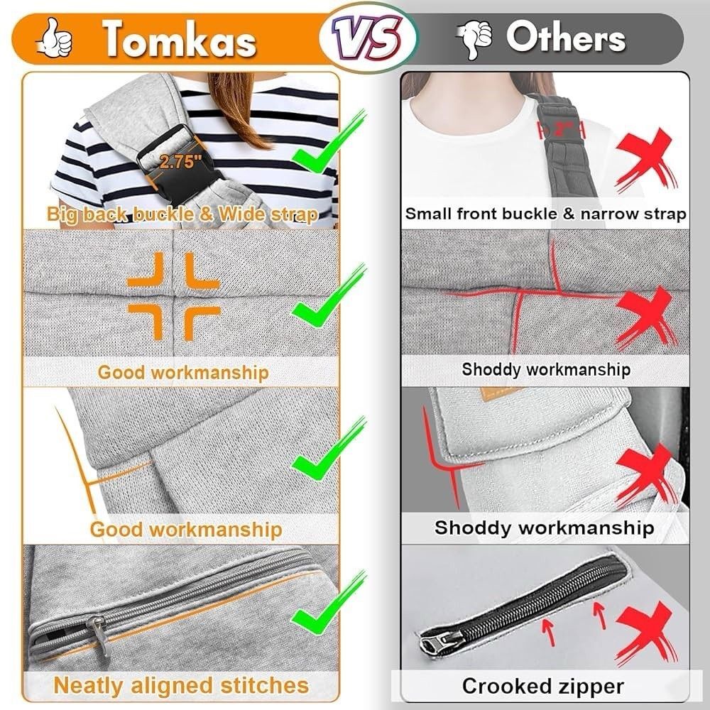 TOMKAS Pet Sling Carrier with Extra Pocket Storage for Small Dogs Checkered - Picture 3 of 4